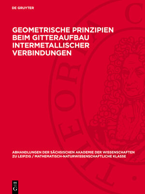 cover image of Geometrische Prinzipien beim Gitteraufbau intermetallischer Verbindungen